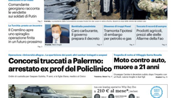 Prima Pagina, Giornale di Sicilia: “Bruciati vivi alla stazione. I rosa a Monopoli”