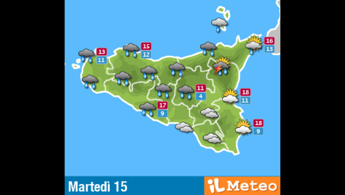 Meteo Palermo, nubi sparse e pioggia: le previsioni di martedì 15 febbraio 2022 Meteo