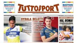 Prima Pagina, Tuttosport: “Grosso-Buffon, una B Mondiale. Vai, Roma!”