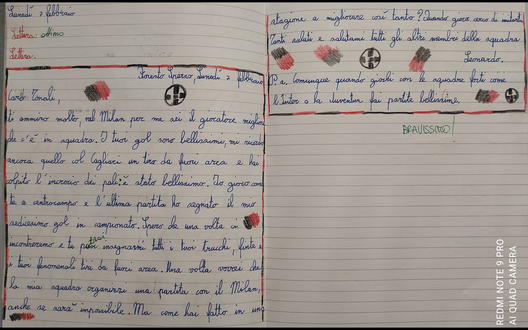 Milan, la lettera del piccolo Leonardo a Sandro Tonali Milan, la lettera del piccolo Leonardo a Sandro Tonali