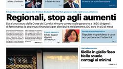 Prima Pagina, Giornale di Sicilia: “Regionali, stop agli aumenti. Sicilia in giallo fisso. Nelle scuole contagi ai minimi. Via Libertà, la lunga agonia”