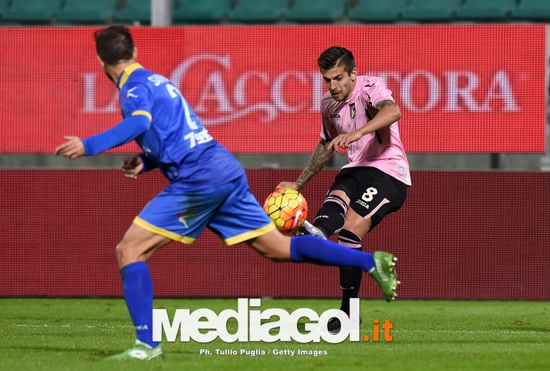  Trajkovski in gol durante Palermo-Frosinone 4-1 