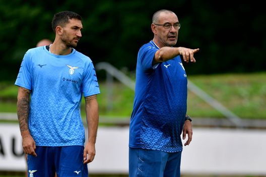 Danilo Cataldi e Maurizio Sarri Danilo Cataldi e Maurizio Sarri