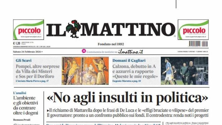 PRIMA PAGINA IL MATTINO OGGI: “Calzona debutto in Serie A e azzurri a rapporto” - immagine 1