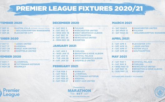 Il Manchester City e il suo calendario Il Manchester City e il suo calendario