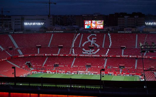 SEVILLE, SPAIN - JUNE 11: A detail view outside the empty stadium during the Liga match between Sevilla FC and Real Betis at Ramon Sanchez Pizjuan on June 11, 2020 in Seville, Spain. (Photo by Fran Santiago/Getty Images) 