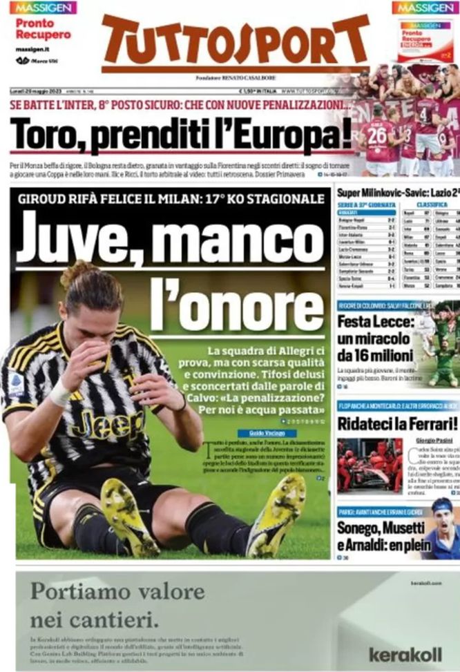 EDICOLA TS – Juve, manco l’onore: Giroud rifà felice il Milan, 17° KO stagionale - immagine 1