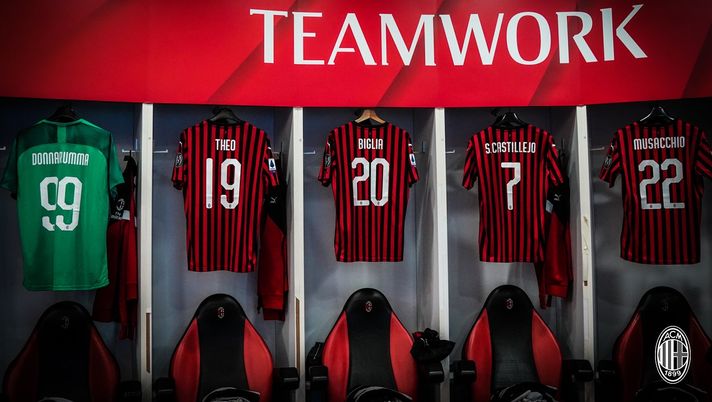 Lo spogliatoio rossonero prima del derby Inter-Milan (credits: acmilan.com) 
