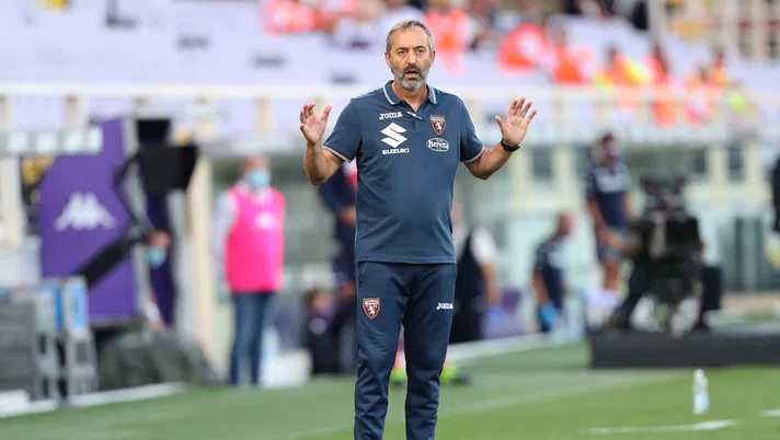 FLORENCE, ITALY - SEPTEMBER 19: Marco Giampaolo manager of Torino FC reacts during the Serie A match between ACF Fiorentina and Torino FC at Stadio Artemio Franchi on September 19, 2020 in Florence, Italy.  (Photo by Gabriele Maltinti/Getty Images)