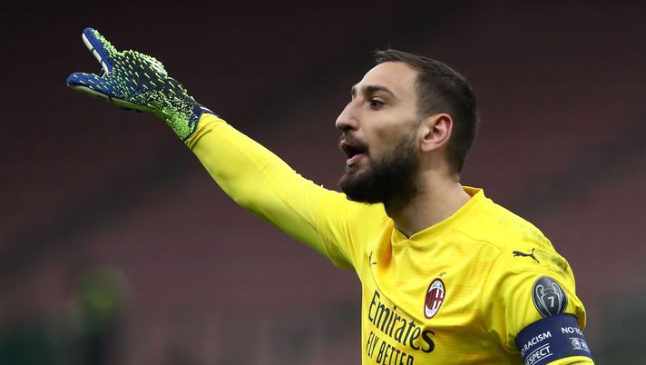 Gianluigi 'Gigio' Donnarumma (portiere AC Milan), qui durante Milan-Manchester United 0-1 (Europa League 2020-2021) | News (Getty Images) 