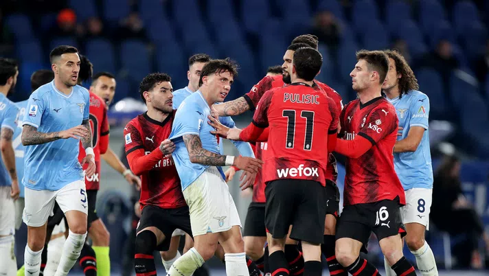 espulsione Luca Pellegrini Lazio-Milan 0-1 Serie A 2023-2024