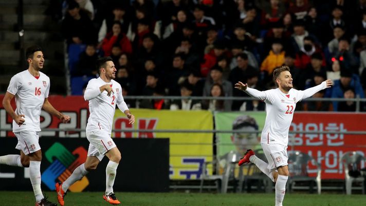 ULSAN, SOUTH KOREA - NOVEMBER 14:  Adem Ljajic of Serbia celebrates after first score during the international friendly match between South Korea and Serbia at Ulsan World Cup Stadium on November 14, 2017 in Ulsan, South Korea.  (Photo by Chung Sung-Jun/Getty Images) 