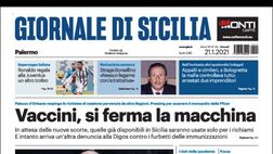 Prima Pagina, Giornale di Sicilia: “Vaccini, si ferma la macchina. Ronaldo regala alla Juventus un altro trofeo”