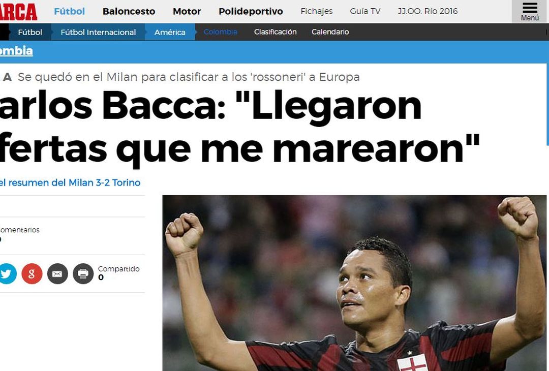 Rassegna – All’estero tutti pazzi per Bacca - immagine 6