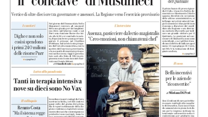 Prima Pagina, La Repubblica-Palermo: “Il ‘conclave’ di Musumeci” - immagine 1