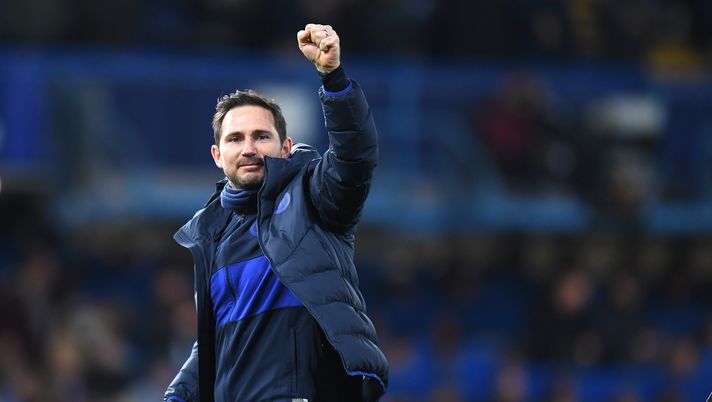 LONDON, ENGLAND - MARCH 03: Frank Lampard, Manager of Chelsea celebrates victory during the FA Cup Fifth Round match between Chelsea FC and Liverpool FC at Stamford Bridge on March 03, 2020 in London, England. (Photo by Shaun Botterill/Getty Images) 