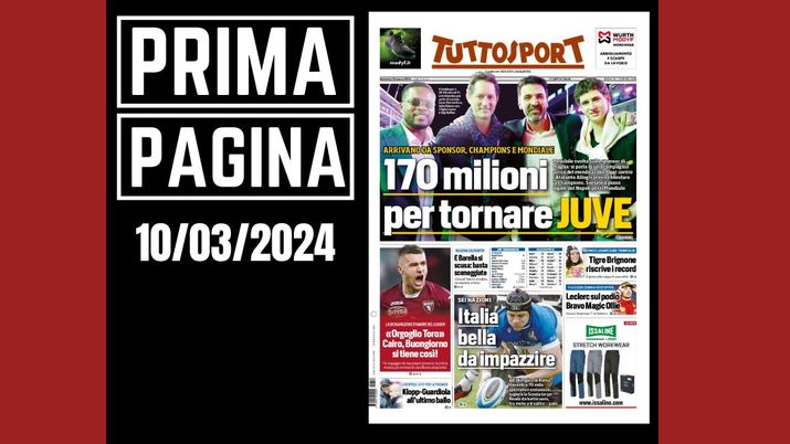 Prima pagina Tuttosport: Cairo Buongiorno si tiene così