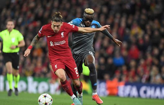 (Photo by SSC NAPOLI/SSC NAPOLI via Getty Images) osimhen napoli liverool anfield