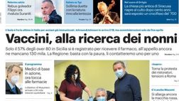 Prima Pagina, Giornale di Sicilia: “Rebus goleador, Filippi ora rivaluta Saraniti. Vaccini, alla ricerca dei nonni”