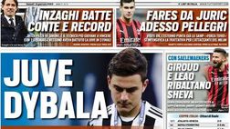 Prima Pagina, Tuttosport: “Juventus-Dybala, che gelo! Inzaghi batte Conte e record”