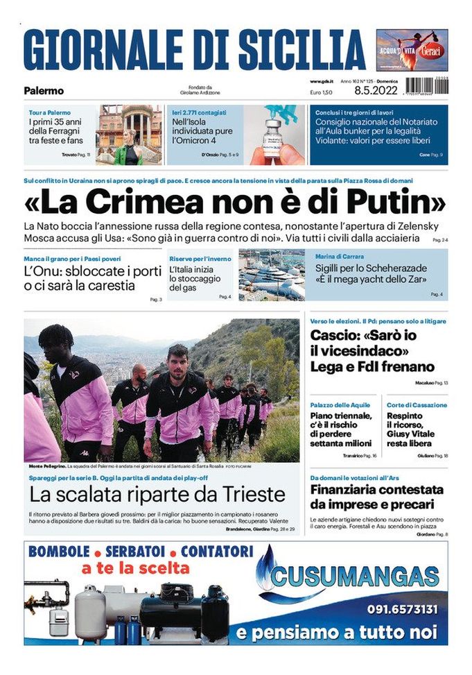 Prima Pagina, Giornale di Sicilia: “La scalata riparte da Trieste”  Prima Pagina, Giornale di Sicilia: “La scalata riparte da Trieste” - immagine 1