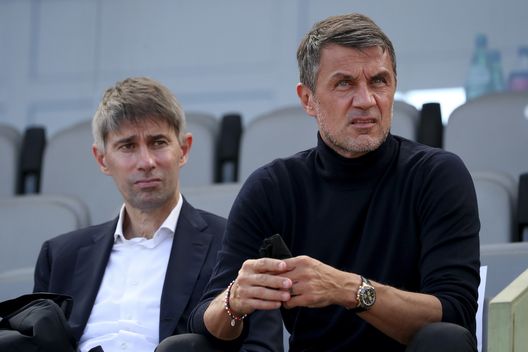 Frederic Massara e Paolo Maldini (dirigenti AC Milan), responsabili delle operazioni di calciomercato dei rossoneri | Milan News (Getty Images) Massara Maldini Calciomercato AC Milan