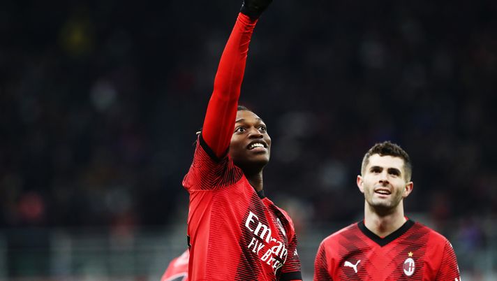 MILAN, ITALY - JANUARY 10: Rafael Leao of AC Milan c1g during the Coppa Italia match between AC Milan and Atalanta BC on January 10, 2024 in Milan, Italy. (Photo by Marco Luzzani/Getty Images)  Milan