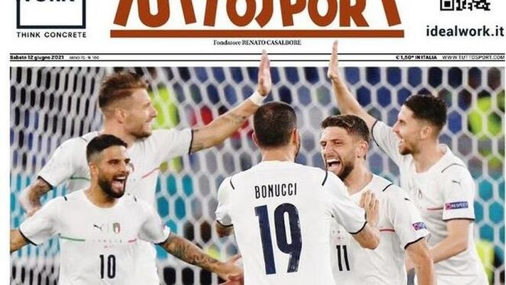 Prima Pagina, Tuttosport: “Vi vogliamo così! Euro 2020, Turchia-Italia 0-3” 