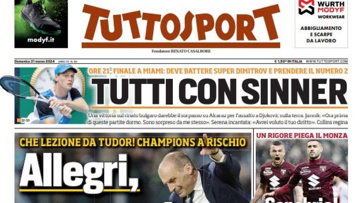 EDICOLA TS – Allegri, ma questa è Juve? Lezione da Tudor, Champions a rischio - immagine 1