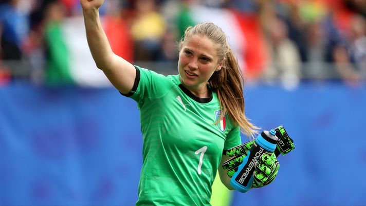 VALENCIENNES, FRANCE - JUNE 09: Laura Giuliani of Italy celebrates following victory in the 2019 FIFA Women's World Cup France group C match between Australia and Italy at Stade du Hainaut on June 09, 2019 in Valenciennes, France. (Photo by Robert Cianflone/Getty Images)  VALENCIENNES, FRANCE - JUNE 09: Laura Giuliani of Italy celebrates following victory in the 2019 FIFA Women's World Cup France group C match between Australia and Italy at Stade du Hainaut on June 09, 2019 in Valenciennes, France. (Photo by Robert Cianflone/Getty Images)