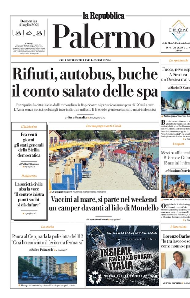 Prima Pagina, La Repubblica-Palermo: “Messina affianca in C Palermo e Catania” 