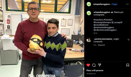 FOTO Osimhen, la nuova maschera è pronta per essere consegnata- immagine 2