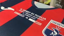 Stadio Iacovone, derby di Puglia: maglia celebrativa del Taranto contro il Bari