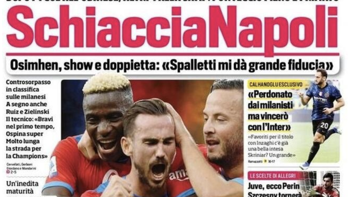 Prima Pagina, Corriere dello Sport: “Schiaccia Napoli. La Roma si rialza”  Prima Pagina, Corriere dello Sport: “Schiaccia Napoli. La Roma si rialza”
