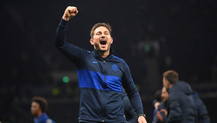 LONDON, ENGLAND - DECEMBER 22: Manager of Chelsea, Frank Lampard celebrates after the Premier League match between Tottenham Hotspur and Chelsea FC at Tottenham Hotspur Stadium on December 22, 2019 in London, United Kingdom. (Photo by Michael Regan/Getty Images) 