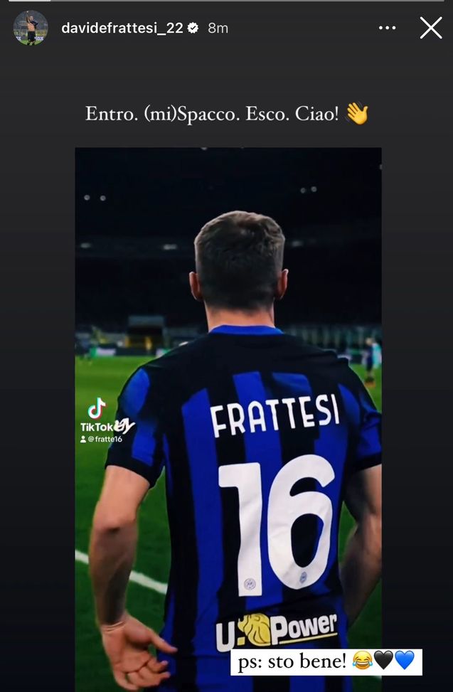 Inter, Frattesi conferma il rientro sui social: “Sto bene” - FC Inter 1908