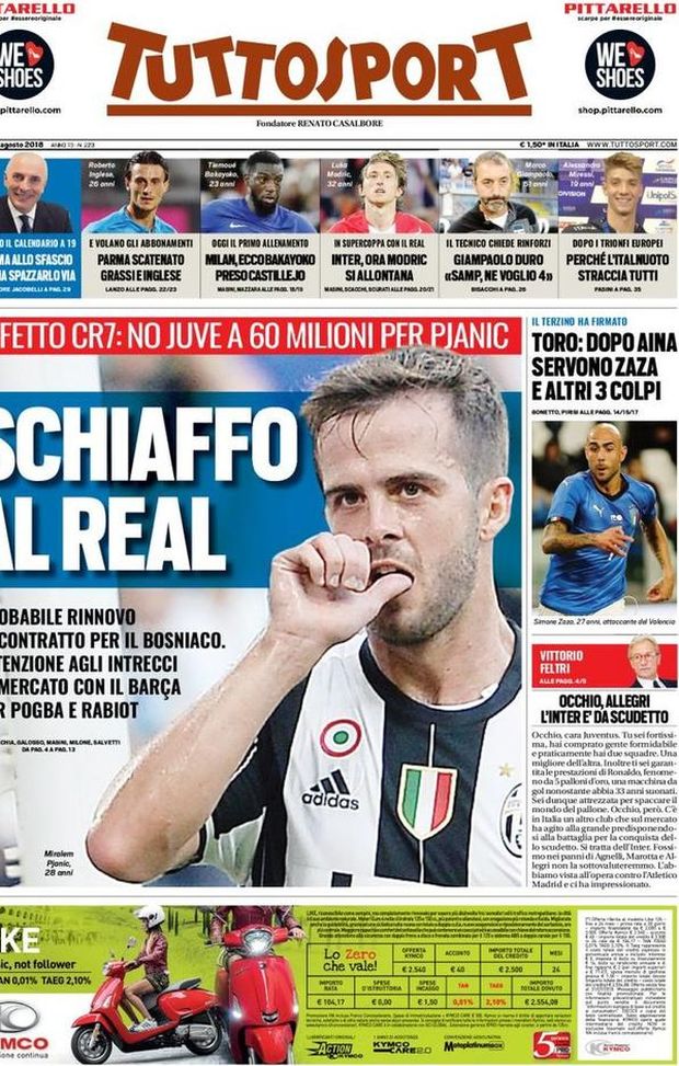 Prima Pagina, Tuttosport: “Schiaffo al Real. Serie B: sistema allo sfascio, bisogna spazzarlo via. Parma scatenato. Inter, Modric…” Prima Pagina, Tuttosport: “Schiaffo al Real. Serie B: sistema allo sfascio, bisogna spazzarlo via. Parma scatenato. Inter, Modric…”