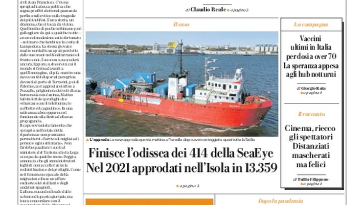 Prima Pagina, La Repubblica-Palermo: “Musumeci rompe con Salvini. Vaccini, ultimi in Italia” 