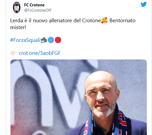 Ufficiale – Crotone, Lerda è il nuovo allenatore- immagine 2