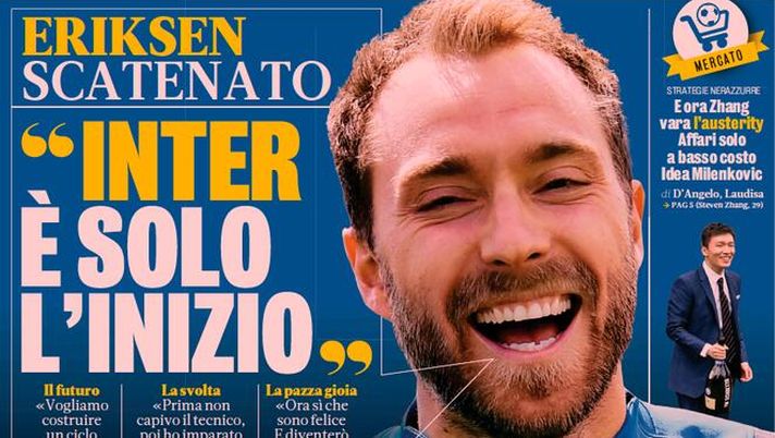 Prima Pagina, La Gazzetta dello Sport: “Eriksen scatenato! Juventus-Milan a tuttocampo” 