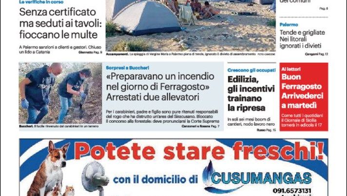 Prima Pagina, Giornale di Sicilia: “Vaccini, la strada che divide”  Prima Pagina, Giornale di Sicilia: “Vaccini, la strada che divide”