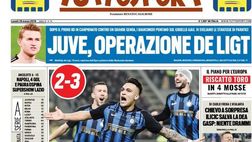 Prima Pagina, Tuttosport: “Inter! Juve, operazione De Ligt. Napoli, 4 gol e paura Ospina. Supershow Lazio”
