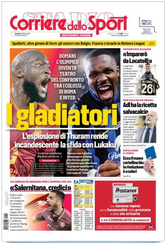 EDICOLA CDS – I Gladiatori: l’esplosione di Thuram rende incandescente la sfida con Lukaku - immagine 1