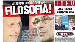 EDICOLA / TuttoSport: “Fiuu, Italia: Sì! Filosofia, Allegriani contro Sarriani”