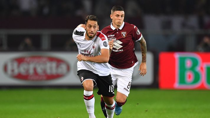 Daniele Baselli e Hakan Calhanoglu in Torino-Milan, Getty Images 