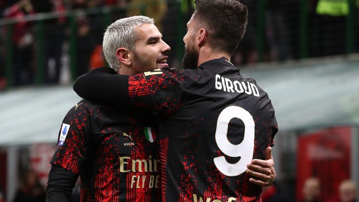 Olivier Giroud Theo Hernandez calciatori AC Milan