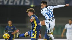 Quanto suda l’Inter per superare un Verona dimezzato: 1 a 2 al Bentegodi