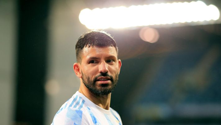 CUIABA, BRAZIL - JUNE 28: Sergio Agüero of Argentina gestures during a Group A match between Argentina and Bolivia as part of Copa America 2021 at Arena Pantanal on June 28, 2021 in Cuiaba, Brazil. (Photo by Buda Mendes/Getty Images) 