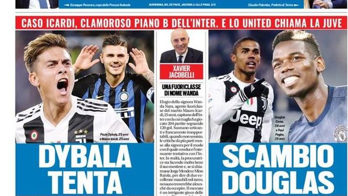Prima Pagina, Tuttosport: “Dybala tenta Marotta. Scambio Douglas-Pogba. Stop alle partite…”  Prima Pagina, Tuttosport: “Dybala tenta Marotta. Scambio Douglas-Pogba. Stop alle partite…”