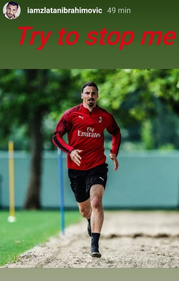  Ibrahimovic a Milanello (credits: profilo Instagram Ibrahimovic) 